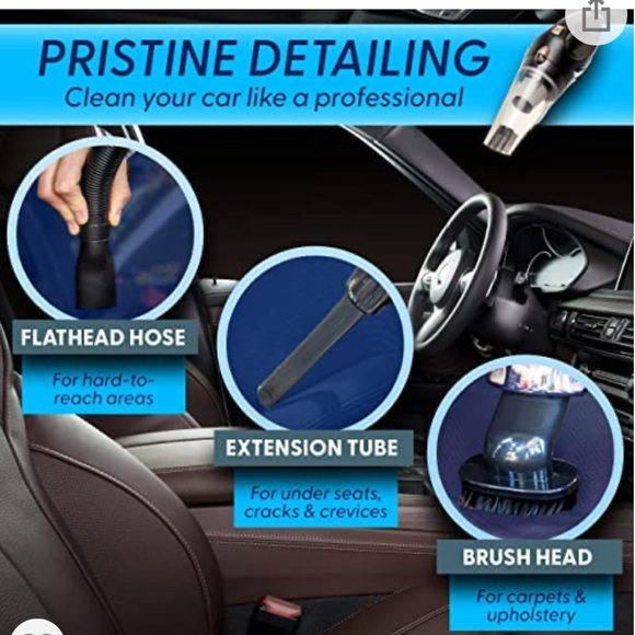 Car Vacuum Cleaner 12V Portable 16 Ft Cord Bag Detail Travel RV college student - Picture 4 of 5